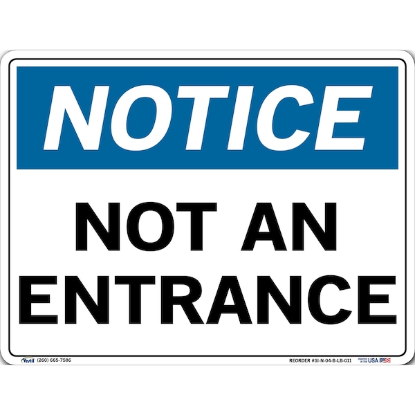Vinyl Label Sign, 9-1/2" Height, 12-1/2" Width, Vinyl Label, Rectangle, English